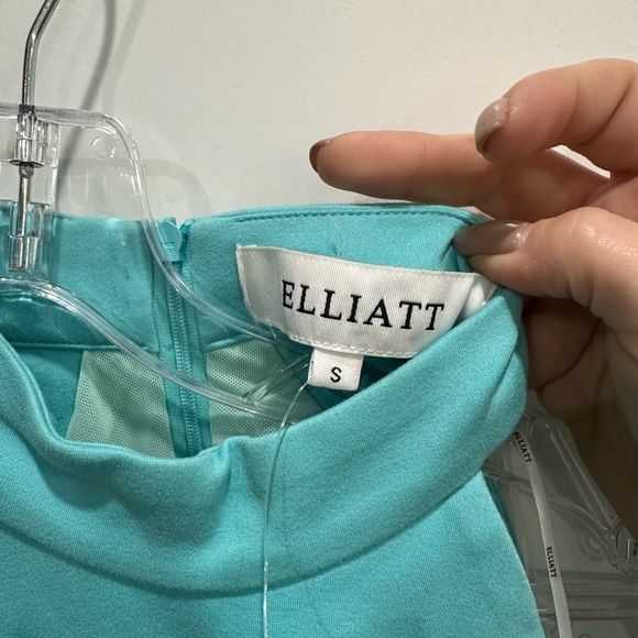 Elliatt Aqua Asymmetrical Cutout Halter Dress - Picture 7 of 7